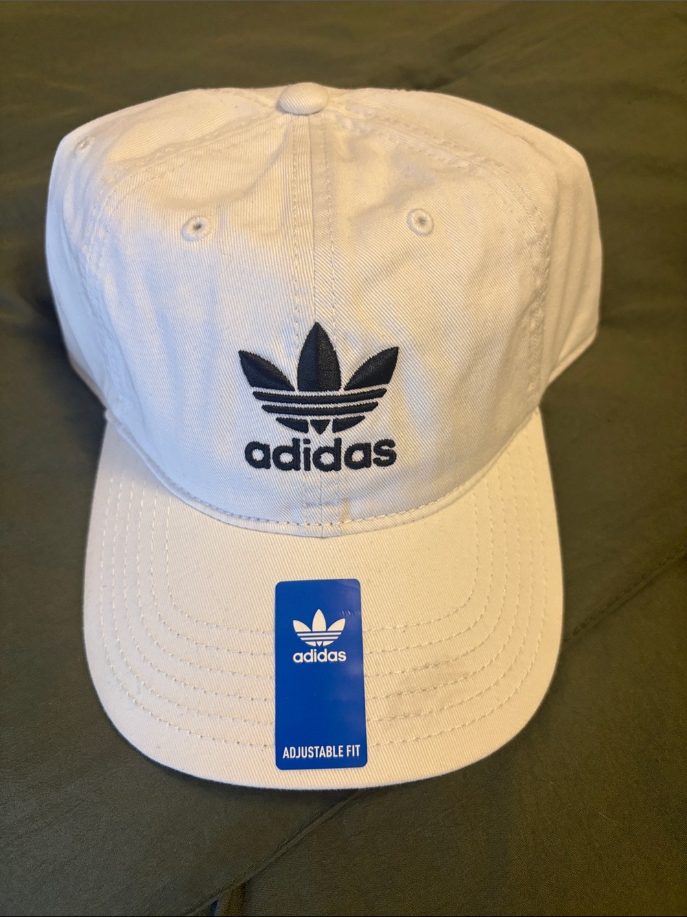 adidas White Cap with Black Trefoil Logo